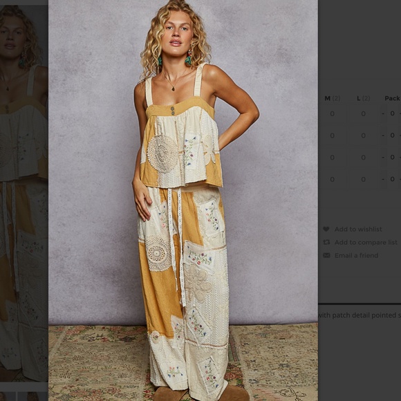 POL “ Helen “ POL Woven Tank Top with Patchwork Detail BR68 - Picture 5 of 5